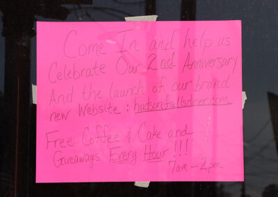 Second anniversary signage at Sullivans Diner in Hudson Falls