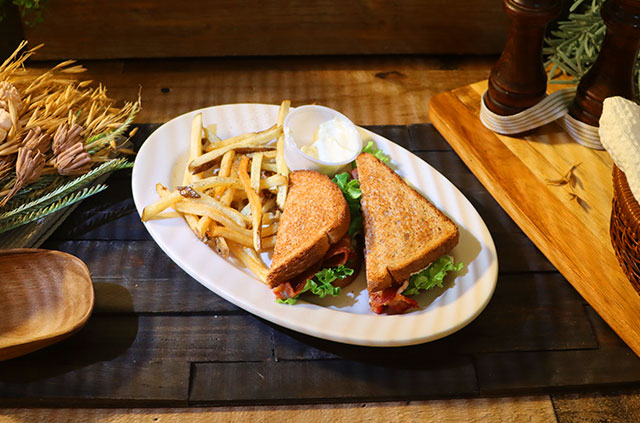 Plate with a BLT Sandwich and French Fries at Sullivans Diner Restaurant Hudson Falls New York